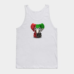 Baby Elephant with Glasses and UAE Flag Tank Top